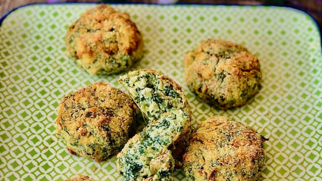 Polpette con spinaci, patate e ricotta al forno