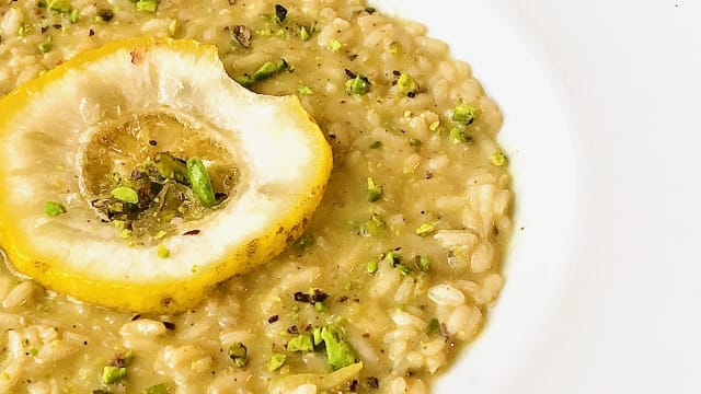 Risotto al cedro e pistacchi di Bronte