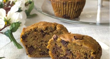 Muffin all'avocado e pezzi di cioccolato fondente senza glutine