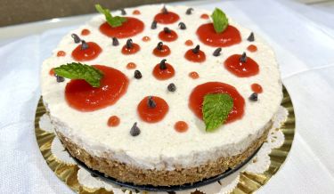 Cheesecake all'anguria e crema di yogurt e ricotta senza cottura - cover