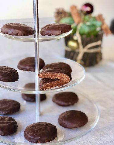Biscotti Lebkuchen ricoperti al cioccolato fuso