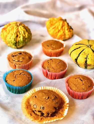 Muffin con polpa di zucca e gocce di cioccolato - dettagli