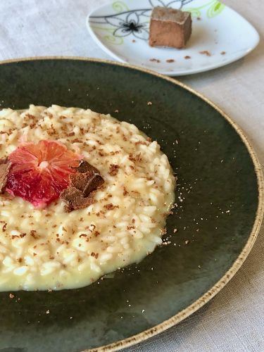 Risotto con arance e bottarga - dettaglio con bottarga