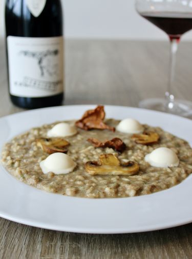 RIsotto cremoso ai funghi con bavaresi al Parmigiano Reggiano - profilo