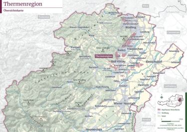 Rotgipfler e Zierfandler vitigni della Thermenregion DAC in Austria - mappa