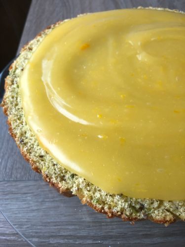 torta al mandarino e pistacchi con crema leggera all'acqua e succo di mandarino - farcitura crema