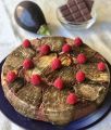 Torta al cioccolato fondente, melanzane caramellate, lamponi di Ernst Knam