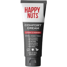 happy nuts comfort cream deodorant for men: anti-chafing sweat defense, odor control, aluminum-free mens deodorant & hygiene products for men's private parts 3.4 oz.(1 pack, original)