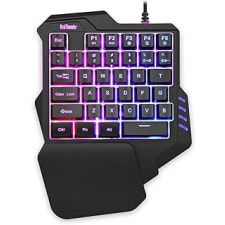 redthunder one handed gaming keyboard rgb backlit 35 keys portable mini gaming keypad ergonomic game controller for pc gamer