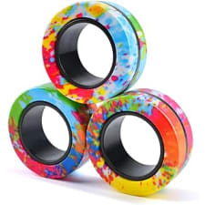3pcs magnetic rings fidget toy set, idea adhd anxiety magnetic fidget toys adults fidget spinner rings for relief, easter basket stuffers valentines gifts for 8 9 10 11 12 13+ year old teen boy girl a