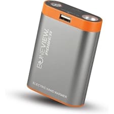boneview electric hand warmer emergency power bank with flashlight - portable rechargeable 9900-mah battery pack, fast heating over 8 hr, hunting, fishing, survival, camping gadgets for men & women