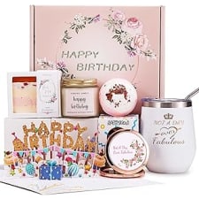 birthday gifts for women,happy bath set relaxing spa gift baskets ideas her, mom, sister, female friends, coworker, wife, girlfriend, daughter, unique gifts for women who have everything