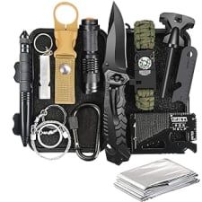 gifts for men dad husband fathers day, emergency survival gear and equipment 14 in 1, hunting fishing birthday gift ideas for him boyfriend teenage boy, camping accessories, cool gadget