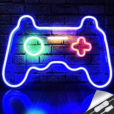 led neon gaming sign - gamepad shape light for teen boys' game rooms, bedrooms - gamer gift, gaming room décor and accessories
