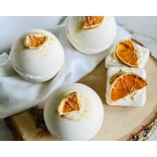 clary sage & sweet orange herbal bath bombs | handcrafted with essential oils