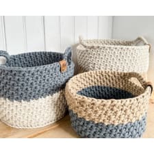 crochet pattern/two-toned nesting baskets
