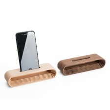 minimalist wood phone stand with amplifier speaker, wood docking station, apple dock, iphone holder, portable phone stand, personalized gift