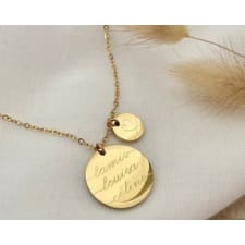 personalized necklace | 20 mm engraving plate | stainless steel| silver, 18k gold | gift | engraving front & back free of charge