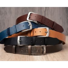 leather belt in multiple colors, handmade, classic casual 100% full grain leather belt