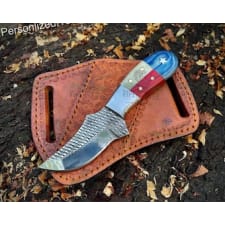 handmade rasp steel cowboy bull cutter knife with texas flag handle, custom engraved gift for husband, gift for him, personalized knife gift