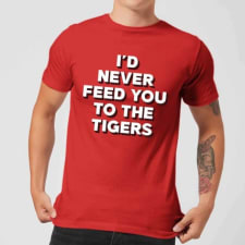i'd never feed you to the tigers men's t-shirt - red