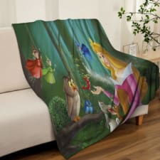 ultra-soft flannel sleeping beauty blanket - cartoon design, perfect for christmas & halloween gifts, ideal for bed, sofa, camping, and cozy movie nights, 50x60 inches, for christmas