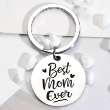 1pc unique "best mom ever" stainless steel keychain - durable, corrosion-resistant, heartwarming mother's day gift for mom, personalized token of appreciation, perfect accessory for handbags or backpacks