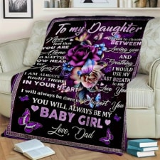 1pc cozy letter flannel blanket - soft, warm, multi-purpose throw for couch, bed, sofa, office, camping - heartfelt gift for daughter from dad, perfect for all seasons