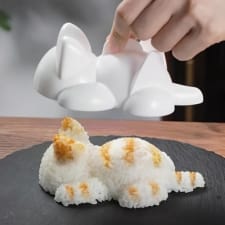 adorable cat-shaped rice ball mold - perfect for sushi & seaweed rolls, holds 200g of rice, ideal for home kitchen & picnics, diy bento accessory