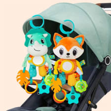 soft plush toys for infants: colorful carry-on and bed hangers with rattles and teethers - suitable for ages 0-3