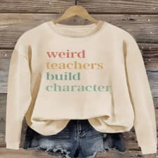 cozy teacher print pullover sweatshirt - women's casual long sleeve crew neck sweaters for fall & winter - soft, comfortable, and relaxed fit clothing for everyday wear