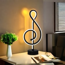 1pc led musical note table lamp, modern simple bedroom bedside warm romantic creative decorative table lamp, christmas gift birthday gift