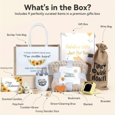 retirement gift set for colleague, friend, mother, grandmother 2024 - metal insulated tumbler & floral tote bag bundle with scented candle, greeting cards, burlap gift bag, straw tumbler, bookmark, plush blanket, and decorative dice - matching themed gifts box set