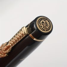 elegant golden dragon 0.7mm rollerball pen - ergonomic brass, spiral black ink, ideal for business & office gifting (gift box not included)