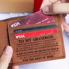 top-grain cow card wallet coin holder/purse birthday gifts for men, engraved bifold wallets for men, grandson gifts from grandma, teen boys gift ideas