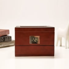 25-50 cigar capacity mahogany cigar humidor - luxury cigarette cases with glass top, brass hygrometer, and precise humidity control - ideal gift for cigar enthusiasts from loving daughters or wives