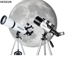 hexeum130eq astronomical reflector telescope - manual equatorial telescope for adults in astronomy. comes with 1.5x barlow lens smartphone adapter, 13% t moon filter, 2 barlow lenses, phone adapter, portable bag, and wireless control.-130eqtw-001