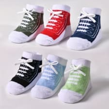 3/6 pairs baby boy's breathable and comfortable strap shoes socks