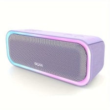 doss wireless speaker, soundbox pro, wireless 5.0 with 20w stereo sound, active extra bass, ture wireless stereo pairing, beat-driven lights, 20 hours playtime, portable speaker for indoor outdoor