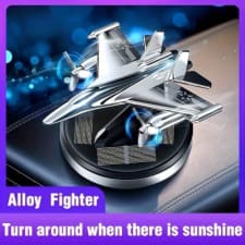 solar-powered fighter jet car dashboard ornament metal aromatherapy diffuser & rotating aircraft decor suitable for gifts