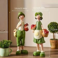 2pcs, french-inspired hand-painted resin figurines, cute couple statuettes, home living room tv cabinet decor, wedding gift, charming collectibles