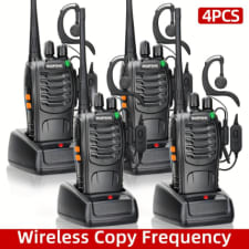 4pcs walkie talkie, 4 pack portable walkie talkies, 16 channels walky talky, rechargeable handheld two way radios, long range for adults with earpieces, outdoor equipment supports camping hiking hunting