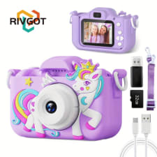 32gb rivgot youngsters' hd selfie camera - rechargeable digital video toy with sd card & reader, perfect birthday gift for boys & girls ages 3-12
