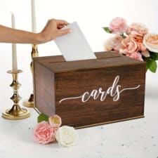 rustic charm, charming mahogany wooden card box with slot - perfect for weddings, bridal showers & graduation gifts | versatile rectangular design for christmas decor & crafts
