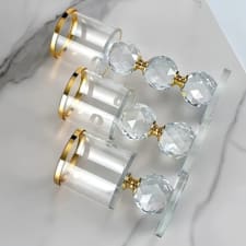 3pcs crystal candle holder set - sparkling diamond design for home decor, dinners, weddings & anniversaries - ideal birthday gift