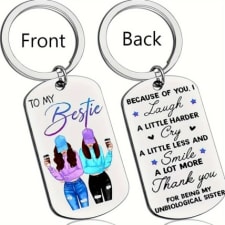 best friend forever - dual-sided stainless steel keychain, perfect birthday gift for friends