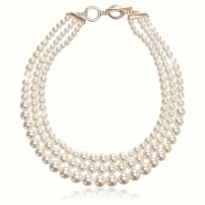 three strands of freshwater pearl necklace, luxury, for wives, mothers, girls daily gift, suitable for banquet, wedding, birthday, graduation, valentine's day, mother's day, halloween, thanksgiving, christmas, free gift box three strands