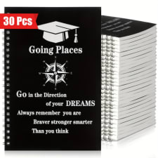 30 pcs inspirational graduation gifts - a5 spiral notebooks with black hardcover, lined notepads, go in the direction of your dreams journal for senior college school supplies