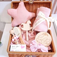 youngsters essentials gift set - soft cotton blanket, bath kit & rattle - perfect youngsters shower present for boys & girls