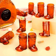 12 pack brown mini cowboy boot shot glasses, plastic western themed party decorations, no electricity required, ideal for bachelorette and birthday parties - 1 ounce capacity